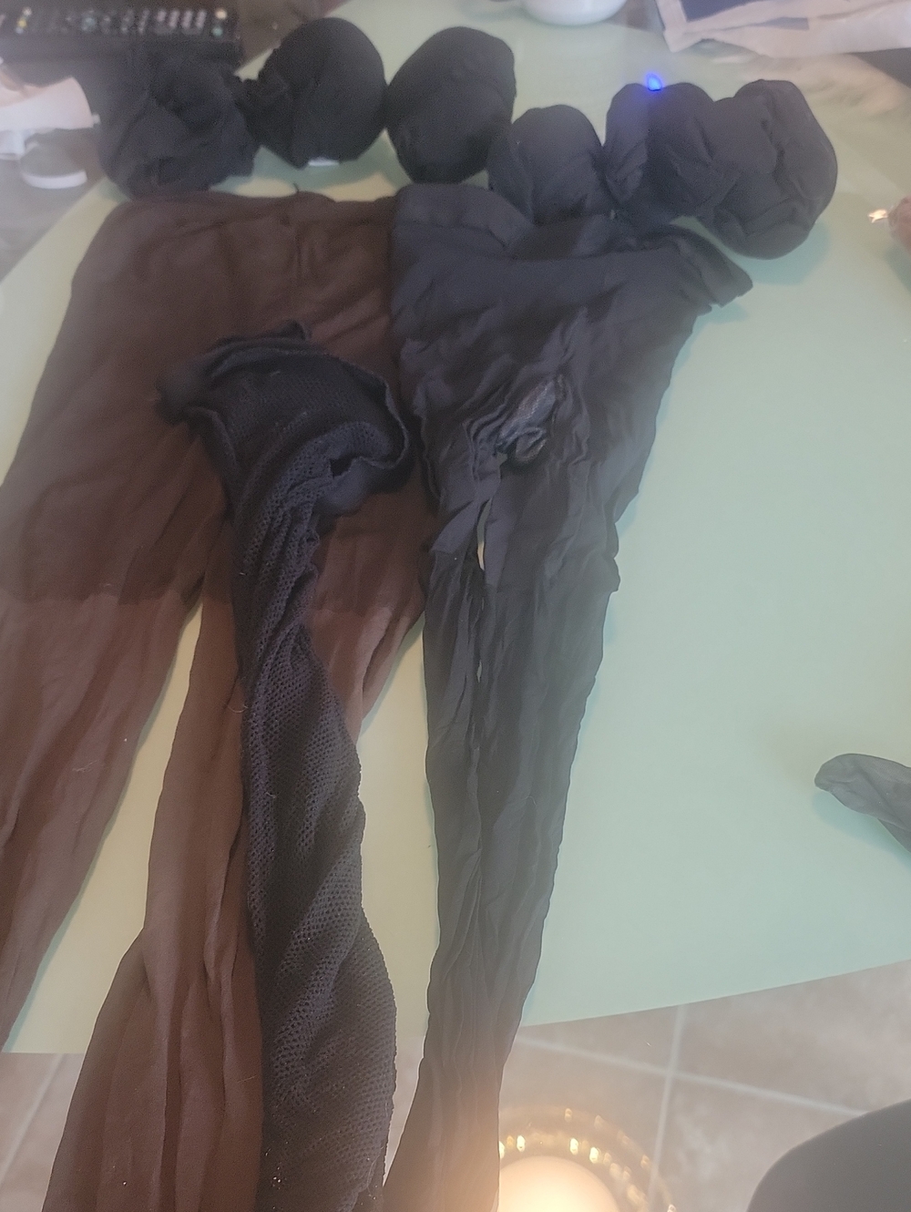 Women's Sheer Tights/ Pantyhose - Black - Taupe 6 Pair Lot